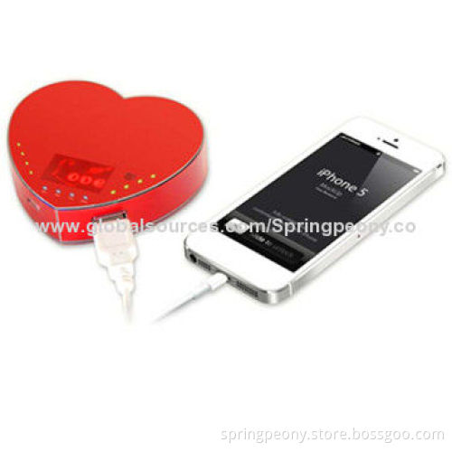 Valentines Gift Heart-shaped, Portable Mini Power Banks with 5,200mAh